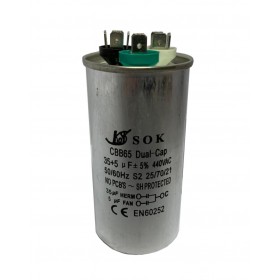 CAPACITOR DUPLO 35 + 5 UF 380 VAC C/ TERM