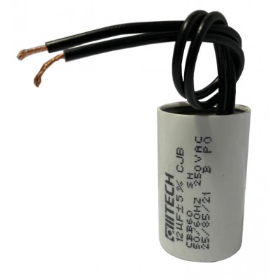 CAPACITOR DE FASE 12 UF 250 VAC C/ CABO