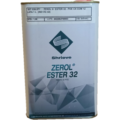 ÓLEO ZEROL ESTER 32 1 LITRO (SINTÉTICO POLIOLESTER) R410 / R404 / R407/ R134 SIMILAR 160Z/ 160SZ / 160PZ / 175PZ / BSE32