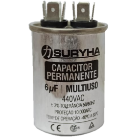 CAPACITOR DE FASE 06 UF 440 VAC C/ TERM.( MOTOR VENT. UNID. ESM)