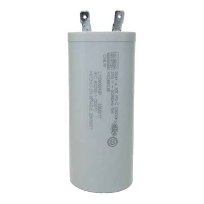 CAPACITOR DE FASE 50 UF 250 VAC CLEAN C/ TERMINAL 004260538 WEG