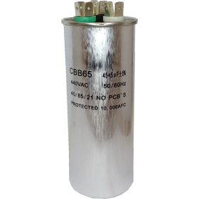 CAPACITOR DUPLO 45 + 5 UF 380 VAC C/ TERM