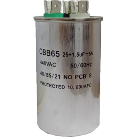 CAPACITOR DUPLO 25 + 1,5 UF 380 VAC C/ TERM.