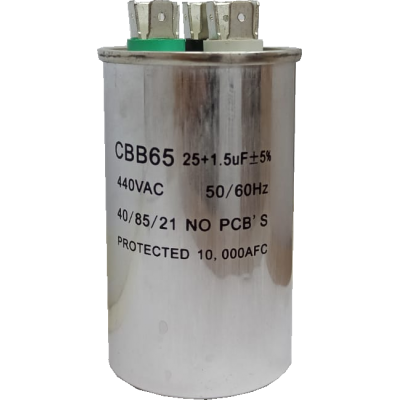 CAPACITOR DUPLO 25 + 1,5 UF 380 VAC C/ TERM.