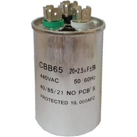 CAPACITOR DUPLO 20 + 2,5 UF 380 VAC C/ TERM.