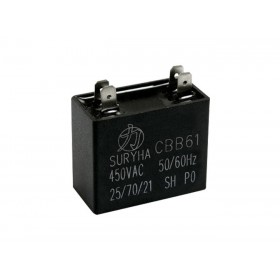 CAPACITOR QUADRADO 1 UF 450 VAC C/ TERMINAL DUPLO