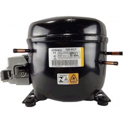 COMPRESSOR 1/4 220V 60Hz R600 EMBRACO EGAS80 CLP CX ELECTROLUX