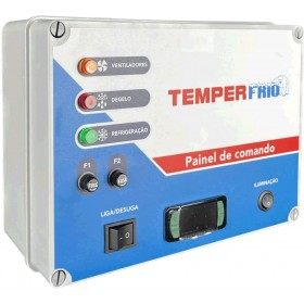 QUADRO COMANDO P/ CONGELADOS TRIFÁSICO 4 a 5 HP 220V C/ RELE FALTA DE FASE C/ CONTROLADOR FULL GAUGE