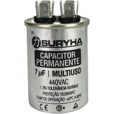 CAPACITOR DE FASE 07 UF 440 VAC C/ TERM.