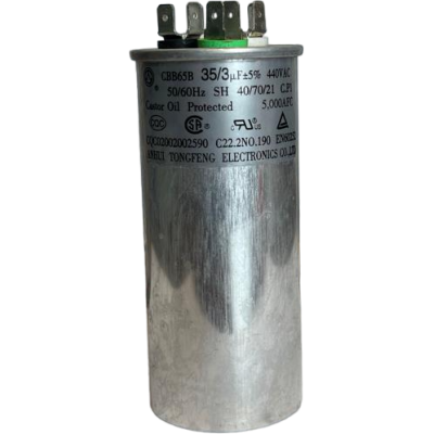 CAPACITOR DUPLO 35 + 3 UF 440 VAC C/ TERM.