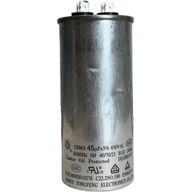 CAPACITOR DE FASE 45 UF 440 VAC C/ TERM.