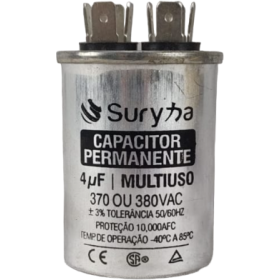 CAPACITOR DE FASE 4 UF 380 VAC C/ TERM