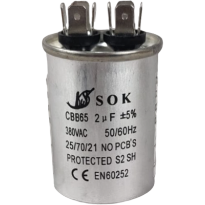 CAPACITOR DE FASE 2 UF 380 VAC C/ TERM