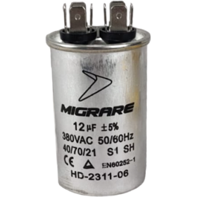 CAPACITOR DE FASE 12 UF 380 VAC C/ TERM.