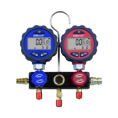 MANIFOLD DIGITAL 2 VIAS C/ MANG. C/ MALETA C/ ENGATES RAPIDO ELITECH DMG-3